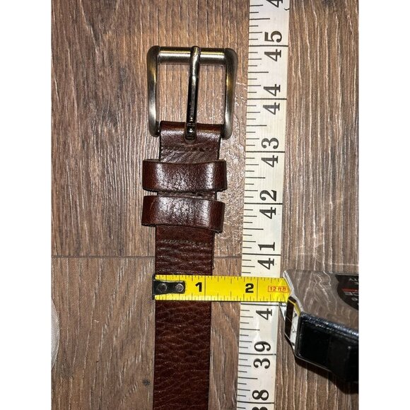 Mens Dockers Full Grain Leather Belt Brown W/Silver Buckle 36/90 Guatemala - Picture 6 of 6
